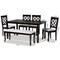 Baxton Studio Andor Grey Upholstered and Dark Brown Finished Wood 6-Piece Dining Set 170-9726-10918-10519 - alternate 2